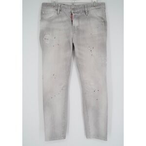 Dsquared2 Jeans Cool Girl Jean Distressed Gray Button Fly Size 42 Made in Italy